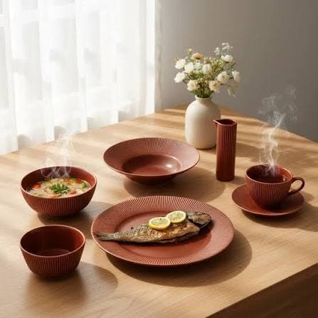Vektor Terracotta Fluted Dinner Plate
